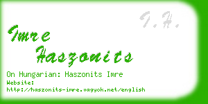 imre haszonits business card